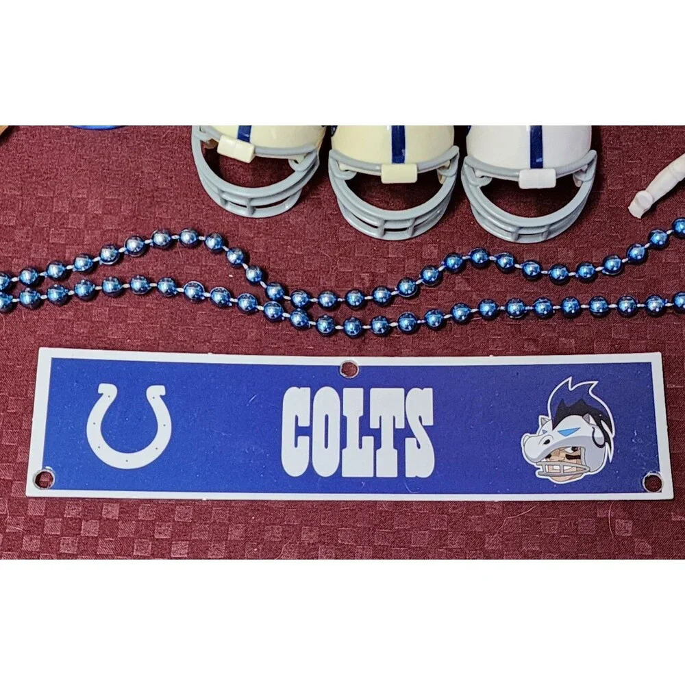 Indianapolis Colts Lot Of 21, Stickers, Mini Helmets, Necklaces And Keychain